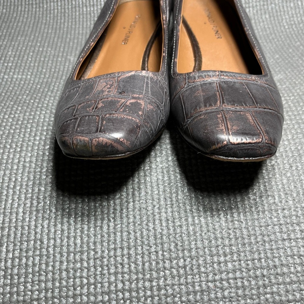 Donald J. Pliner Pisa Pumps Heels Womens Size 7N Copper Metallic Leather Wedge - Picture 3 of 9